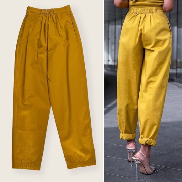 NEW Signed Blake x the Drop Sculpted Pleated Pull-on Pants 00 Citronelle Tapered - Picture 7 of 7
